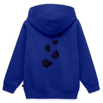 Steak de viande - Sweat Premium à capuche zippé enfant bio - bleu roi - Dos - AI Model Kid Male (0cm)