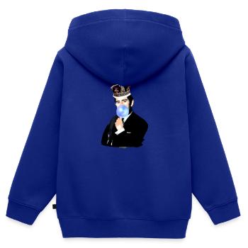 Charles, König von England, König, Krone - Kinder Premium Organic Zip Hoodie - Royalblau - Hinten - AI Model Kid Male (0cm)