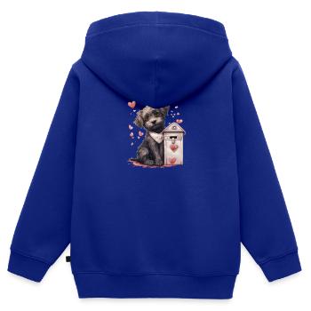 Hund liefert Liebesbrief Valentinstag Hund - Kinder Premium Organic Zip Hoodie - Royalblau - Hinten - AI Model Kid Male (0cm)