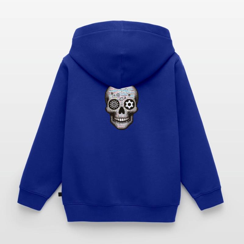 Matrice numérique du programmeur Code Master Skull Tee Sweat Premium à capuche zippé enfant bio