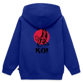 Koi - Kinder Premium Organic Zip Hoodie - Royalblau - Hinten - AI Model Kid Male (0cm)