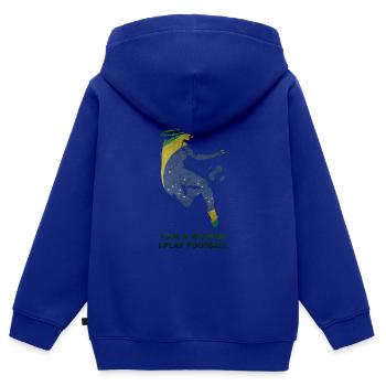Frauenfußball - Kinder Premium Organic Zip Hoodie - Royalblau - Hinten - AI Model Kid Male (0cm)