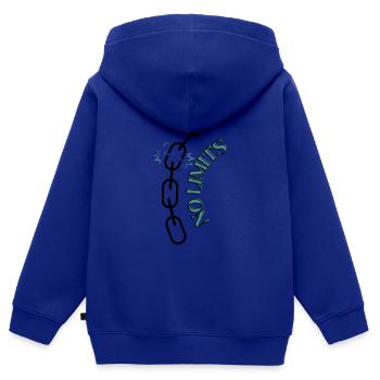 No limits - Kinder Premium Organic Zip Hoodie - Royalblau - Hinten - AI Model Kid Male (0cm)