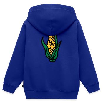 Corn maïs maïs corncob - Sweat Premium à capuche zippé enfant bio - bleu roi - Dos - AI Model Kid Male (0cm)