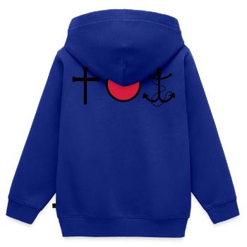 Glaube Liebe Hoffnung - Kinder Premium Organic Zip Hoodie - Royalblau - Hinten - AI Model Kid Male (0cm)