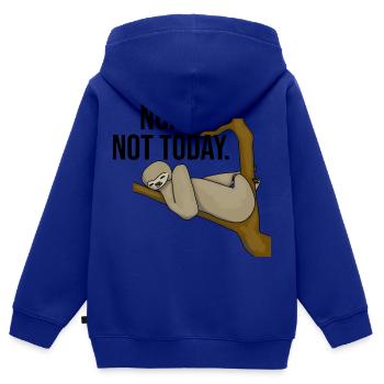 faultier nope not today - Kinder Premium Organic Zip Hoodie - Royalblau - Hinten - AI Model Kid Male (0cm)