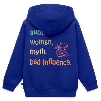 aunt. woman. myth. bad influence - retro - Kinder Premium Organic Zip Hoodie - Royalblau - Hinten - AI Model Kid Male (0cm)