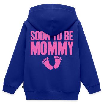 Annoncer une grossesse pour la première fois - Sweat Premium à capuche zippé enfant bio - bleu roi - Dos - AI Model Kid Male (0cm)