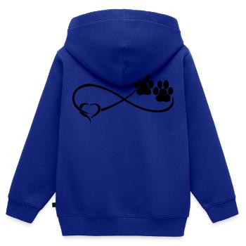 Hundepfote mit Herz - Kinder Premium Organic Zip Hoodie - Royalblau - Hinten - AI Model Kid Male (0cm)