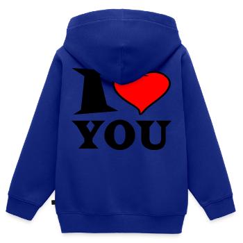 I love you - Kinder Premium Organic Zip Hoodie - Royalblau - Hinten - AI Model Kid Male (0cm)