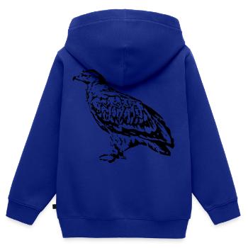 Faucons Oiseaux Oiseaux - Sweat Premium à capuche zippé enfant bio - bleu roi - Dos - AI Model Kid Male (0cm)