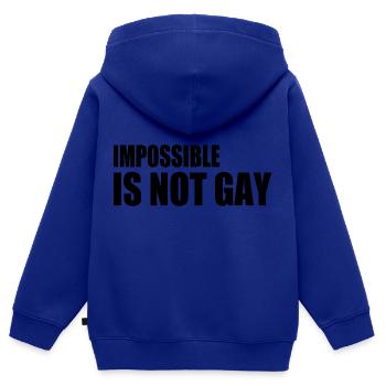 impossible is not gay - Kinder Premium Organic Zip Hoodie - Royalblau - Hinten - AI Model Kid Male (0cm)