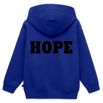 Hope - Kinder Premium Organic Zip Hoodie - Royalblau - Hinten - AI Model Kid Male (0cm)