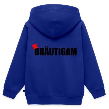 bräutigam - Kinder Premium Organic Zip Hoodie - Royalblau - Hinten - AI Model Kid Male (0cm)