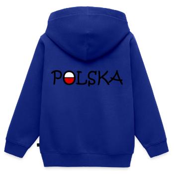 Polska - Polen - Kinder Premium Organic Zip Hoodie - Royalblau - Hinten - AI Model Kid Male (0cm)