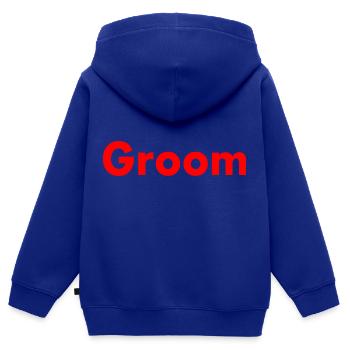 Groom - Kinder Premium Organic Zip Hoodie - Royalblau - Hinten - AI Model Kid Male (0cm)