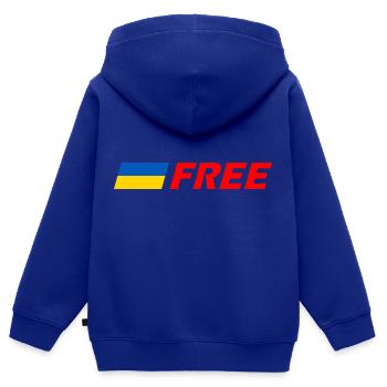 Ukraine - Kinder Premium Organic Zip Hoodie - Royalblau - Hinten - AI Model Kid Male (0cm)