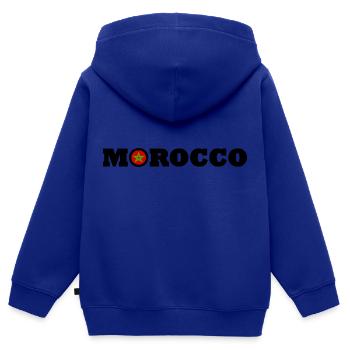 Marokko - Kinder Premium Organic Zip Hoodie - Royalblau - Hinten - AI Model Kid Male (0cm)