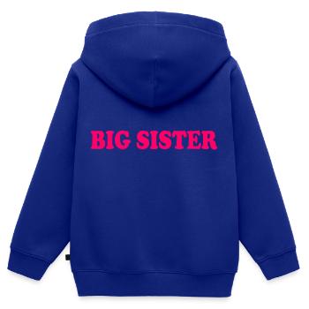 Big sister - Sweat Premium à capuche zippé enfant bio - bleu roi - Dos - AI Model Kid Male (0cm)