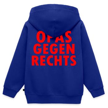 Opas gegen rechts - Kinder Premium Organic Zip Hoodie - Royalblau - Hinten - AI Model Kid Male (0cm)