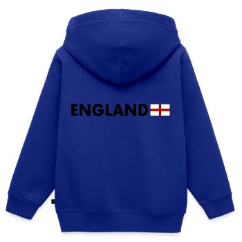 angleterre - Sweat Premium à capuche zippé enfant bio - bleu roi - Dos - AI Model Kid Male (0cm)