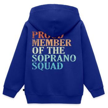 Fier membre de la Soprano Squad Vintage - Sweat Premium à capuche zippé enfant bio - bleu roi - Dos - AI Model Kid Male (0cm)