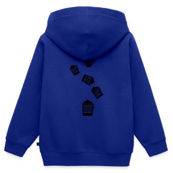 Icône de silhouette de bandit manchot - Sweat Premium à capuche zippé enfant bio - bleu roi - Dos - AI Model Kid Male (0cm)