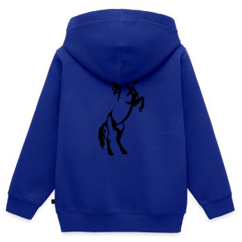 Steigender Hengst - Kinder Premium Organic Zip Hoodie - Royalblau - Hinten - AI Model Kid Male (0cm)