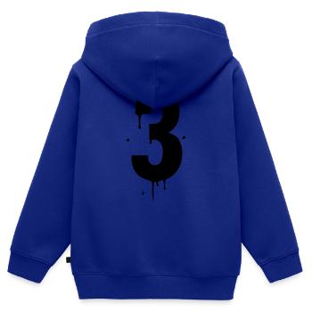 3 drops - Kids Premium Organic Zip-up Hoodie - royal blue - Back - AI Model Kid Male (0cm)