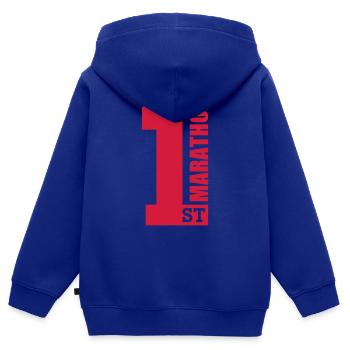 Marathon - Kinder Premium Organic Zip Hoodie - Royalblau - Hinten - AI Model Kid Male (0cm)