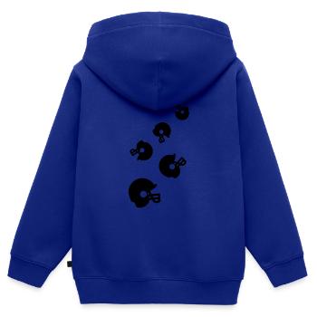 Icône Casque de football - Sweat Premium à capuche zippé enfant bio - bleu roi - Dos - AI Model Kid Male (0cm)
