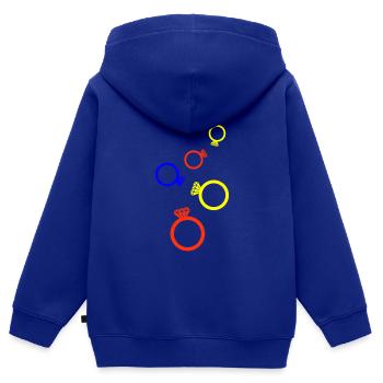 Eheringe Bunt - Kinder Premium Organic Zip Hoodie - Royalblau - Hinten - AI Model Kid Male (0cm)
