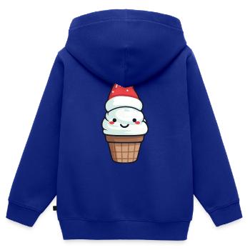 Eis Weihnachten Lecker - Kinder Premium Organic Zip Hoodie - Royalblau - Hinten - AI Model Kid Male (0cm)