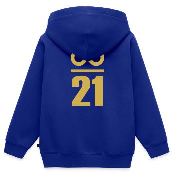 Unendlich durch 21 Millionen Bitcoin - Kinder Premium Organic Zip Hoodie - Royalblau - Hinten - AI Model Kid Male (0cm)