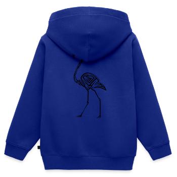 Flamingo Tribal Tattoo - Kinder Premium Organic Zip Hoodie - Royalblau - Hinten - AI Model Kid Male (0cm)