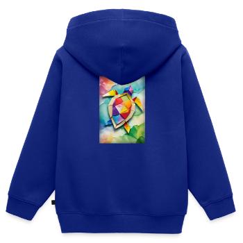 Baby Origami Schildkröte - Kinder Premium Organic Zip Hoodie - Royalblau - Hinten - AI Model Kid Male (0cm)