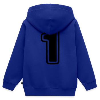 Number One / Number 1 / One icon - Kids Premium Organic Zip-up Hoodie - royal blue - Back - AI Model Kid Male (0cm)