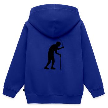 Opa mit Luftballon - Kinder Premium Organic Zip Hoodie - Royalblau - Hinten - AI Model Kid Male (0cm)