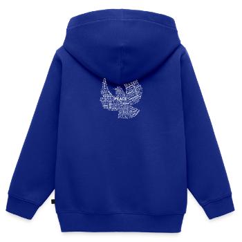 Frieden - Kinder Premium Organic Zip Hoodie - Royalblau - Hinten - AI Model Kid Male (0cm)