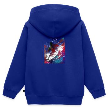 Kajaksport Kunst#Kajakfahren - Kinder Premium Organic Zip Hoodie - Royalblau - Hinten - AI Model Kid Male (0cm)