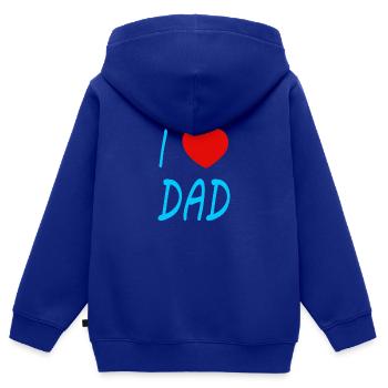 I love Dad - Kinder Premium Organic Zip Hoodie - Royalblau - Hinten - AI Model Kid Male (0cm)