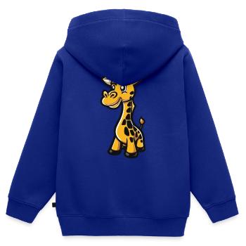 giraffe - Kinder Premium Organic Zip Hoodie - Royalblau - Hinten - AI Model Kid Male (0cm)