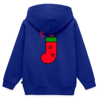 Weihnachtssocke mit Zuckerstange - Kinder Premium Organic Zip Hoodie - Royalblau - Hinten - AI Model Kid Male (0cm)