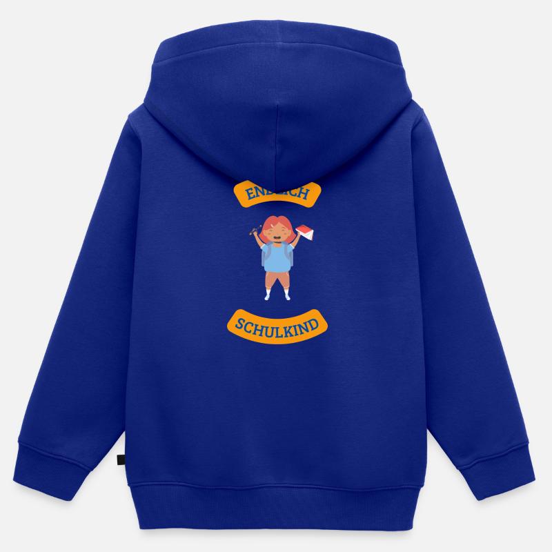 Endlich Schulkind! - Kinder Premium Organic Zip Hoodie - Royalblau