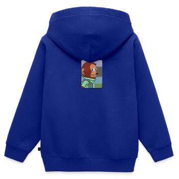 Awkward Monkey Puppet - Kinder Premium Organic Zip Hoodie - Royalblau - Hinten - AI Model Kid Male (0cm)