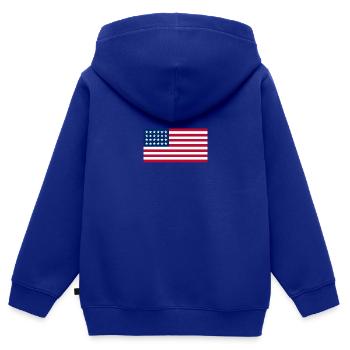 American Flag - Kids Premium Organic Zip-up Hoodie - royal blue - Back - AI Model Kid Male (0cm)