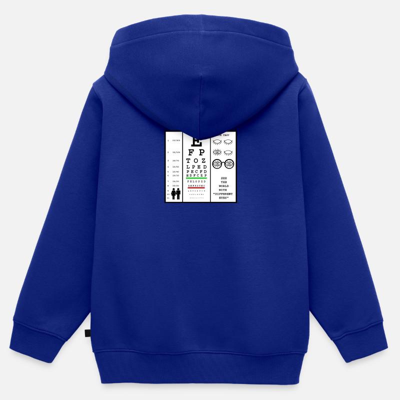 Test oculaire - Sweat Premium à capuche zippé enfant bio - bleu roi