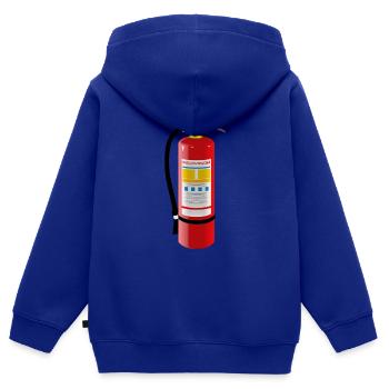 extincteur - Sweat Premium à capuche zippé enfant bio - bleu roi - Dos - AI Model Kid Male (0cm)
