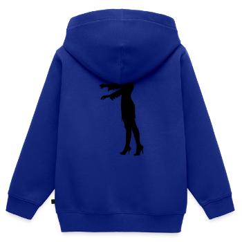 Zombie Frau - Zombie woman - Zombie Mom - Sweat Premium à capuche zippé enfant bio - bleu roi - Dos - AI Model Kid Male (0cm)