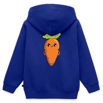Karotte Möhre - Kinder Premium Organic Zip Hoodie - Royalblau - Hinten - AI Model Kid Male (0cm)
